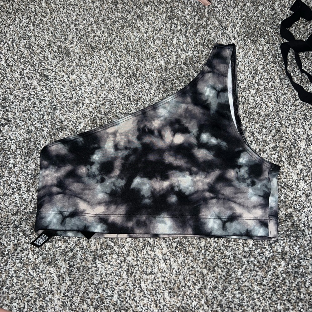 Victoria’s Secret pink one shoulder swim top
